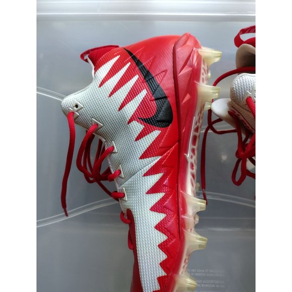Nike Alpha Menace Pro Mid Black White Red Football Cleats Size 14 - Picture 3 of 8